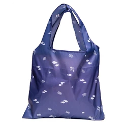 Bolsa de almacenamiento de compras plegable gruesa, bolsa de comestibles reutilizable de gran capacidad, bolso de hombro impermeable para supermercado ecológico