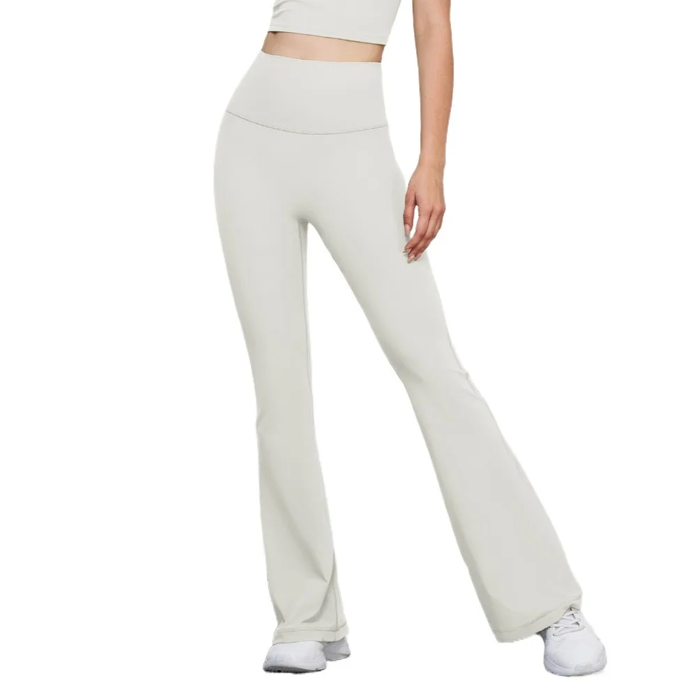 Pantalones acampanados deportivos de cintura alta para Pilates, pantalones de Yoga elásticos de pierna ancha, pantalones de Fitness de secado rápido para levantamiento de cadera, ejercicio