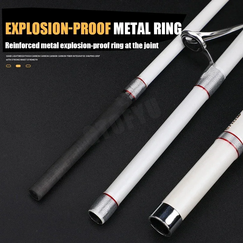 Caña de pescar portátil para balsa de barco, señuelo giratorio superdura, caña de pescar de carbono de 1,8 M, 2,1 M, 2,28 M, caña de pescar Jigging Trolling - imagen 4