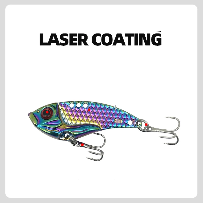 Señuelo giratorio de pesca de 2 piezas, cebo Artificial para carpa, VIB 3g-20g, capa de agua de tiro largo, vibración colorida - imagen 5