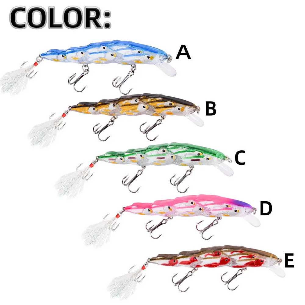 Señuelo de pesca hundido Minnow, grupo de peces con anzuelos de plumas, fundición de larga distancia, pececillo japonés de 12Cm-14G - imagen 5