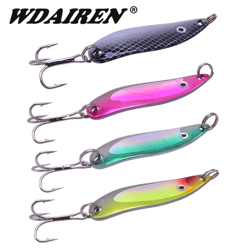 Señuelo de Pesca de Metal, cuchara giratoria de 5cm y 6,5g, cebos duros de lentejuelas, aparejos, Wobbler, WD-190 de Pesca, 4 unids/lote - imagen 4