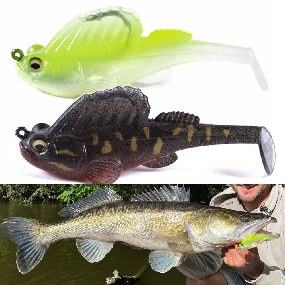 Señuelo Artificial suave de 7cm y 14g, plantilla de gusano de plástico, Swimbait para lubina, perca, Zander, pesca de invierno