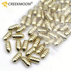 Venta al por mayor, 50 Uds., plomo de cobre dorado, pesca de carpa, cabezal de anzuelo trasero, pesas de pesca, moldes para anzuelo, Kit de accesorios