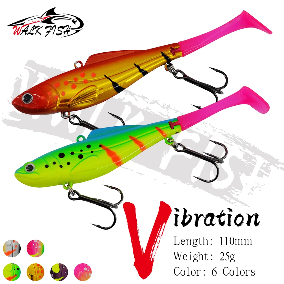 Señuelo VIB Walk Fish con cola blanda – Crankbait vibratorio