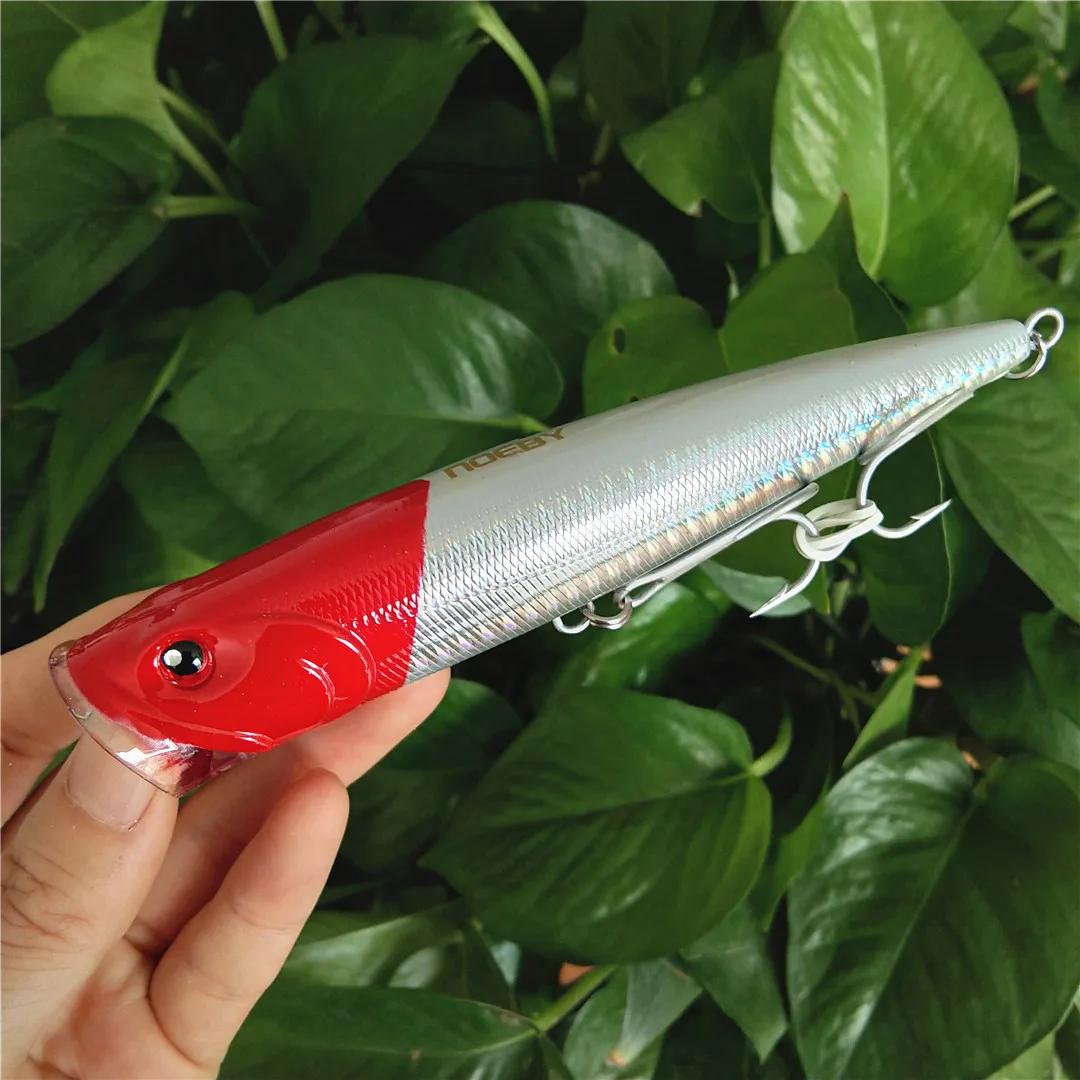 NOEBY 2 uds popper 140mm 40g Topwater Wobblers flotante Artificial gran juego cebo duro para atún Surf aparejos de pesca señuelo - imagen 5