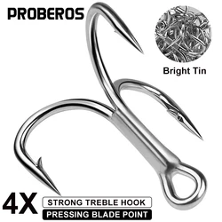 Proberos Anzuelos triples 4X - curva redonda con púas, acero carbono