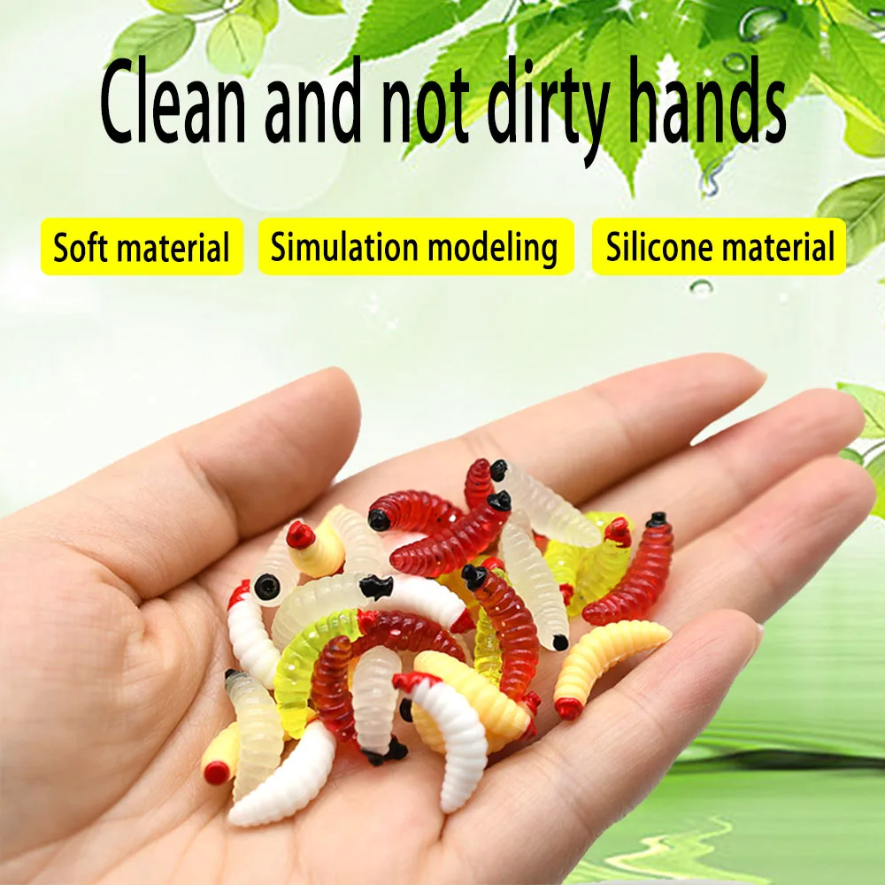 125 Uds cebo de pesca de lombriz de tierra 5 colores cebos de gusano de plástico suave señuelo de larva de gusano realista para cebo de gusanos de pan de carpa - imagen 4