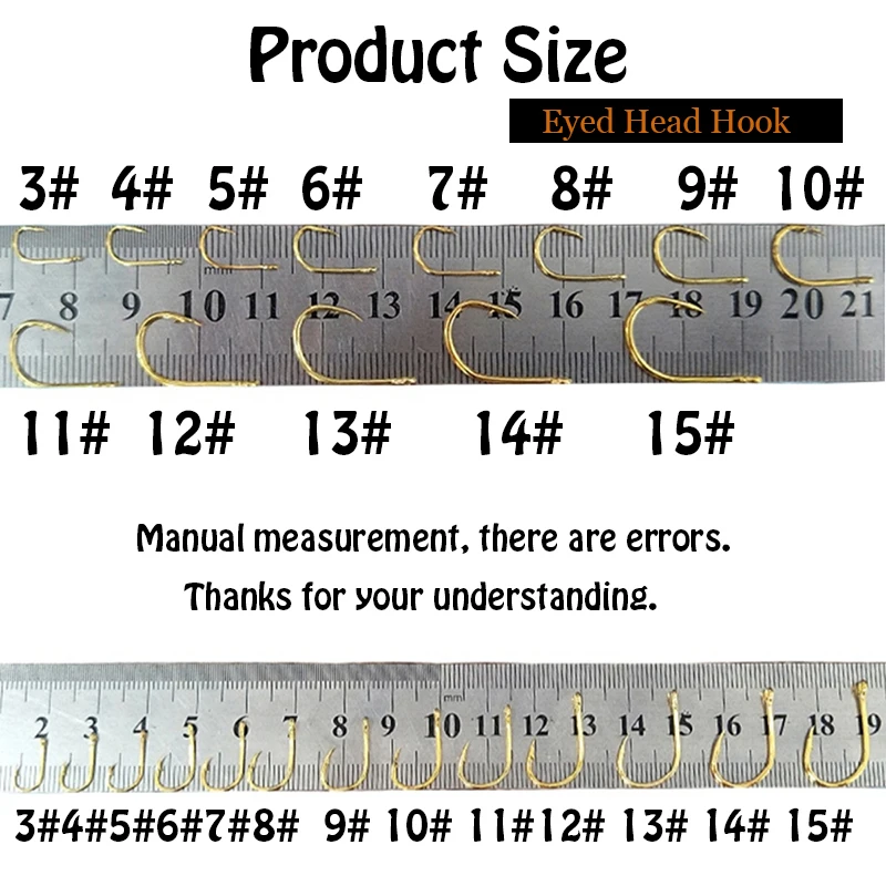 200 Uds. Anzuelos de Pesca de acero al carbono, anzuelo de un solo círculo dorado, plantilla de Pesca con mosca, anzuelos de carpa con púas, accesorios para aparejos de mar, Pesca - imagen 4