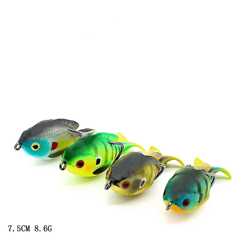 Señuelo de pesca profesional, 7,5 cm, 8,6g, ojos artificiales 3D, cebos giratorios suaves para peces, Wobbler de cola, 1 ud. - imagen 3