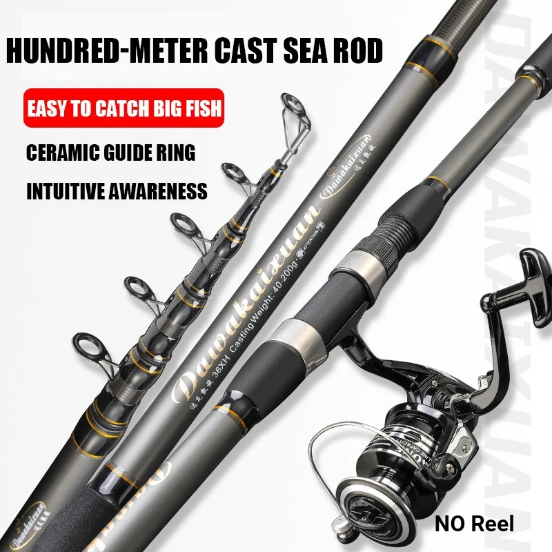 Caña de pescar de carpa de 2,1-5,4 M, mar, lago, fibra de carbono, lanzamiento de distancia, barco oceánico, caña giratoria de pesca, poste telescópico súper duro