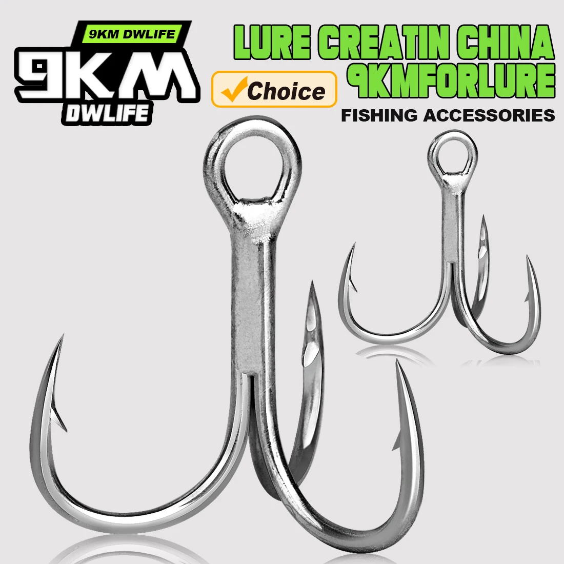 9KM 25 uds anzuelos triples de pesca anzuelos de pesca de agua salada anzuelo de pesca de repuesto trucha atún salmón