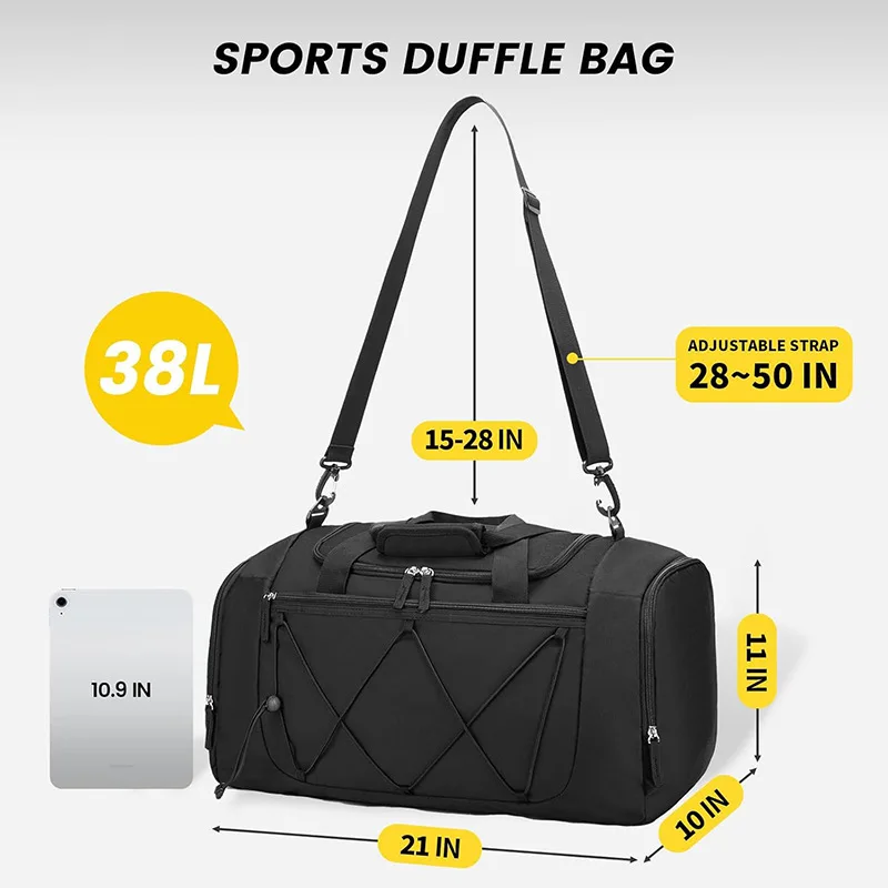Bolsa deportiva Scione negra vista frontal