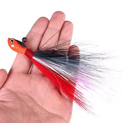 1 unidad de 21g Jig Head Sea Multicolor trucha Bass Jigging señuelo Buck tail Jigs pesca Wobbler cebo para lubina Pike carpa equipo de pesca