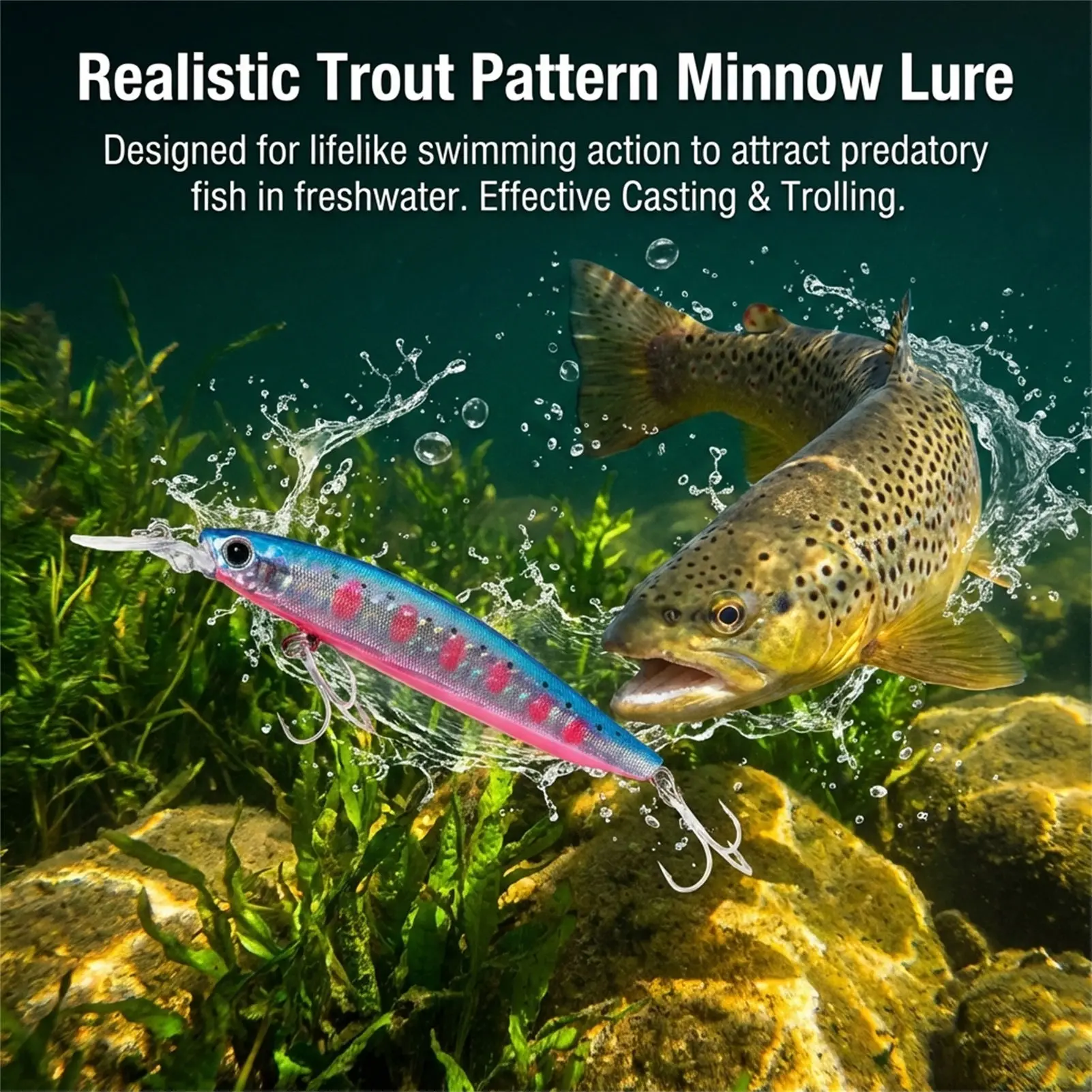 Señuelo artificial con ojos 3D para pesca agua dulce y salada - imagen 3