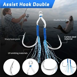 Anzuelos de Asistencia 9KM con Anilla y Pluma – Jigging en Mar
