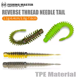 Señuelo de pesca suave flotante de TPE, cola de aguja de rosca maestra REVERSE de 2,5/3,0 pulgadas, 1,1/1,8g, para Ned/Texas/sin plataforma de plomo