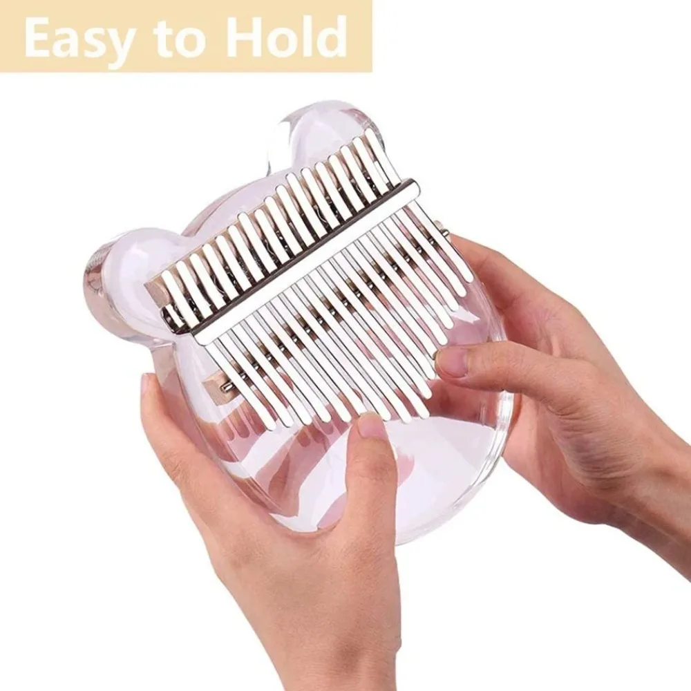 17 teclas Kalimba pulgar Piano transparente flor Kalimba dedo Piano Pentagrama acrílico cristal pulgar Pianos - imagen 2