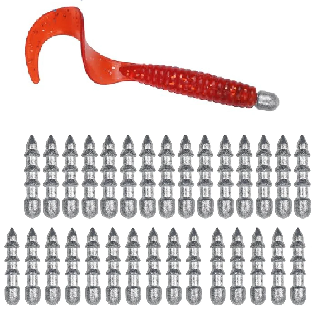 30 Uds. Pesas de uñas de pesca para pesca de lubina, pesas de gusano para aparejo Neko, aparejo loco, señuelo, accesorios de aparejos de pesca