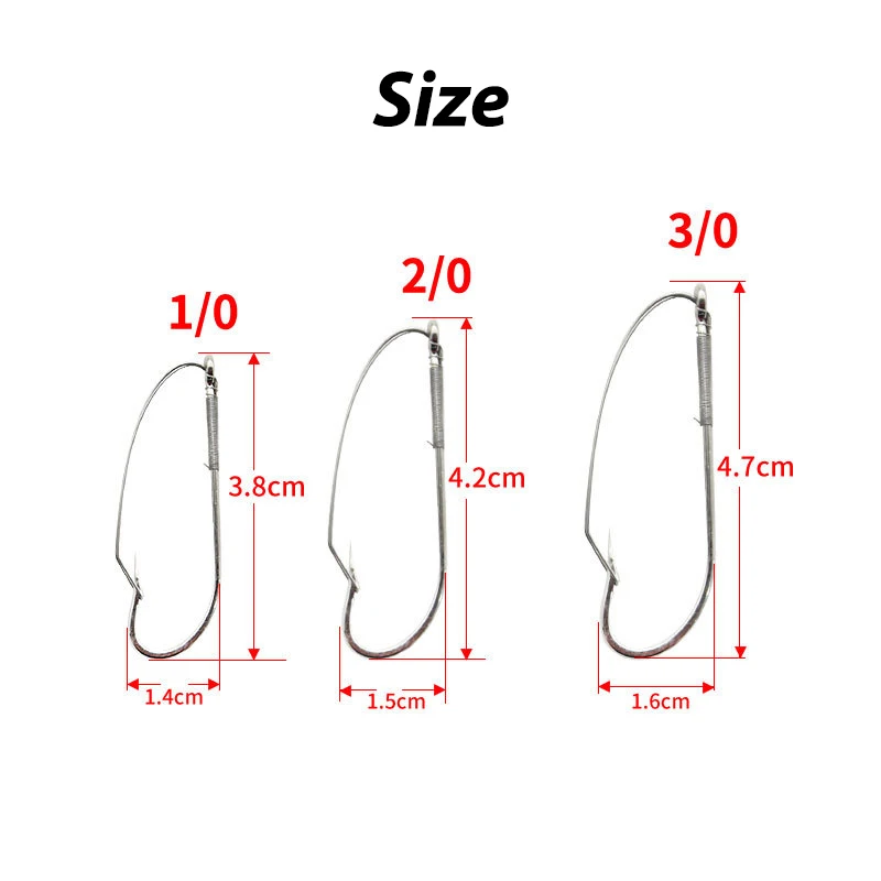 Anzuelo de pesca sin púas, aparejo loco para señuelo de gusano suave, accesorios de aparejos de pesca de lubina, 10 Uds./lote - imagen 2