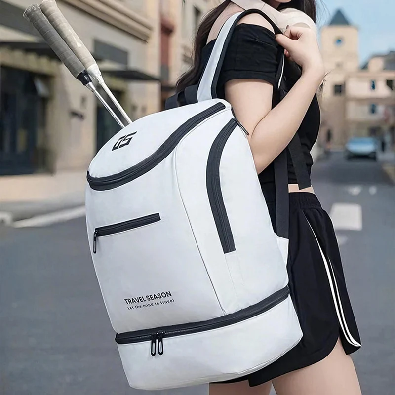 Mochila de escalada con bolsillo para zapatos, portátil, raqueta de bádminton, bolsa de equipaje de viaje, gran capacidad, viaje al aire libre, mochila escolar de fin de semana - imagen 2