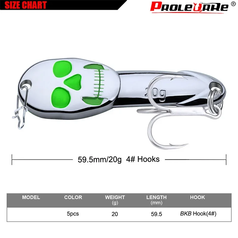 Señuelo de pesca Vib con cuchara de diablo de Metal, rotador de 20g, Wobblers, cebo duro Artificial con anzuelos para aparejos de pesca de Lucio, 1 ud. - imagen 4