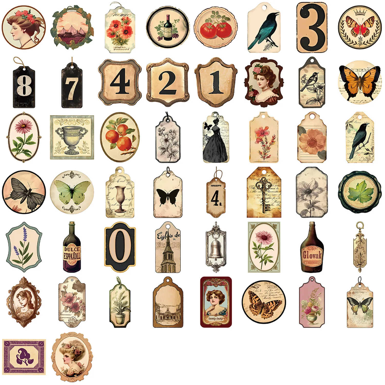 50 Uds. De pegatinas de grafiti de estética de arte Retro que se decoloran, bricolaje, teléfono, guitarra, portátil, maleta, pegatina impermeable, juguete para niños - imagen 3