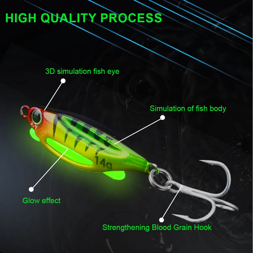 NGB 1 Uds Jig señuelo duro 4g-20g 3D ojo señuelo de pesca en hielo cebo duro luminoso con barras luminosas Wobblers para pesca de lubina trucha - imagen 5