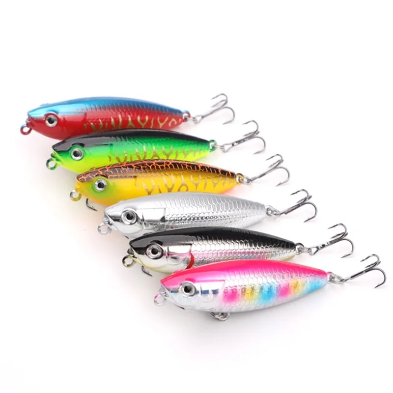 Testar 60mm 6,5g cebo tipo lápiz flotante Topwater Wobbles láser Jerkbait superficie de río señuelo para lubina y señuelos de pesca de trucha - imagen 5