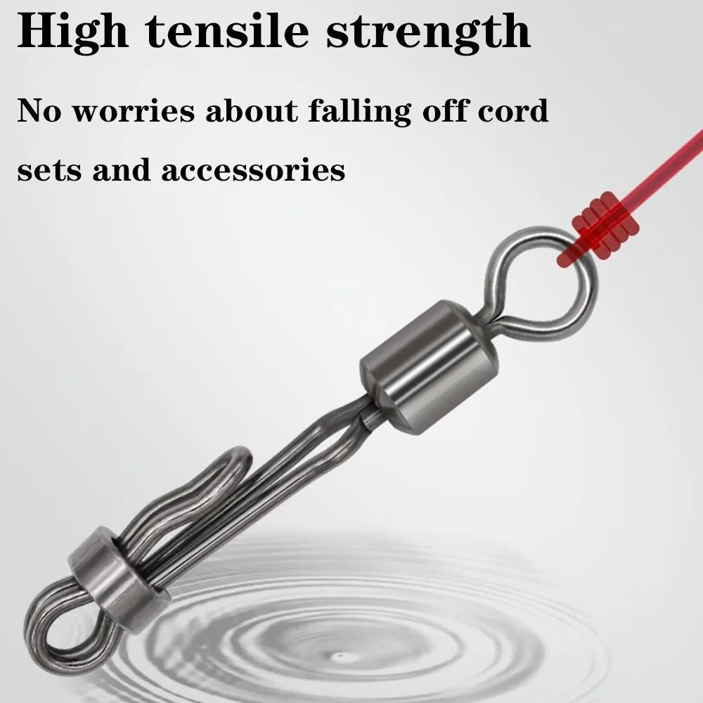 Línea de pellets con bloqueo, cebo colgante, Conector de cambio a presión giratorio de pesca, anillo de conexión de 8 formas, giratorio con bloqueo - imagen 4