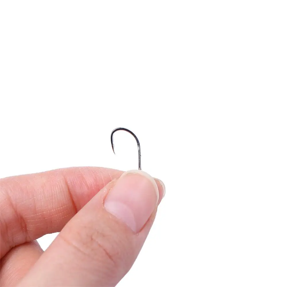 Anzuelo de pesca con mosca afilado con púas en la espalda, anzuelo de púas antioxidante, anzuelo de cebo estrecho compensado, anzuelo de pesca de vástago largo de acero rico en carbono - imagen 2