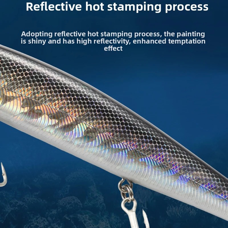 Testar Señuelos de Pesca 160mm 34g cebo de pececillo de fundición larga Wobblers Jerkbait Shad cebo adhesivo de hundimiento lento para Lucio Pesca - imagen 5