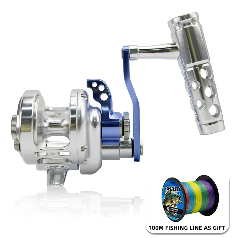 Tambor de rueda de placa de hierro de balanceo lento de metal completo TA300/500 mano izquierda objeto grande rueda de pesca de barco en alta mar 25KG rueda de pesca de mar - imagen 5