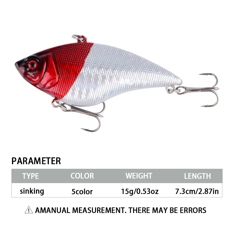 Señuelo de Pesca VIB, 7,3 cm, 15g, cebo Artificial de plástico, anzuelos triples, Peche, Lucio, Trolling, aparejos de Pesca, 1 ud. - imagen 3