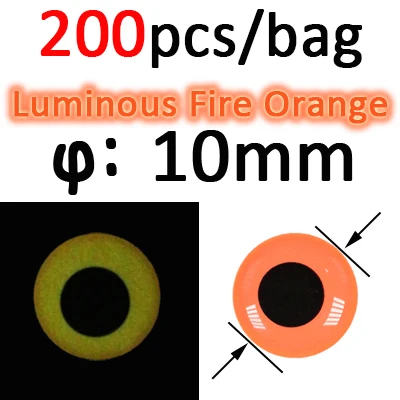 200pcs10mmFireOrange