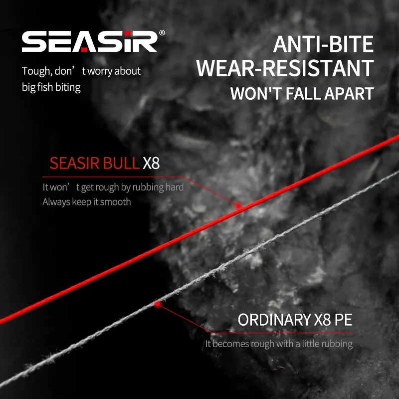 SEASIR Línea de pesca de 8 hebras, línea de PE roja, calidad japonesa, multifilamento trenzado 8, 150M, 10-60LB, actualización de línea principal de alto rendimiento - imagen 5