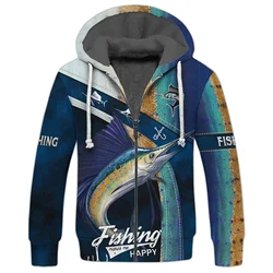 JH13 Sudadera de pesca bagre y marlín con estampado 3D