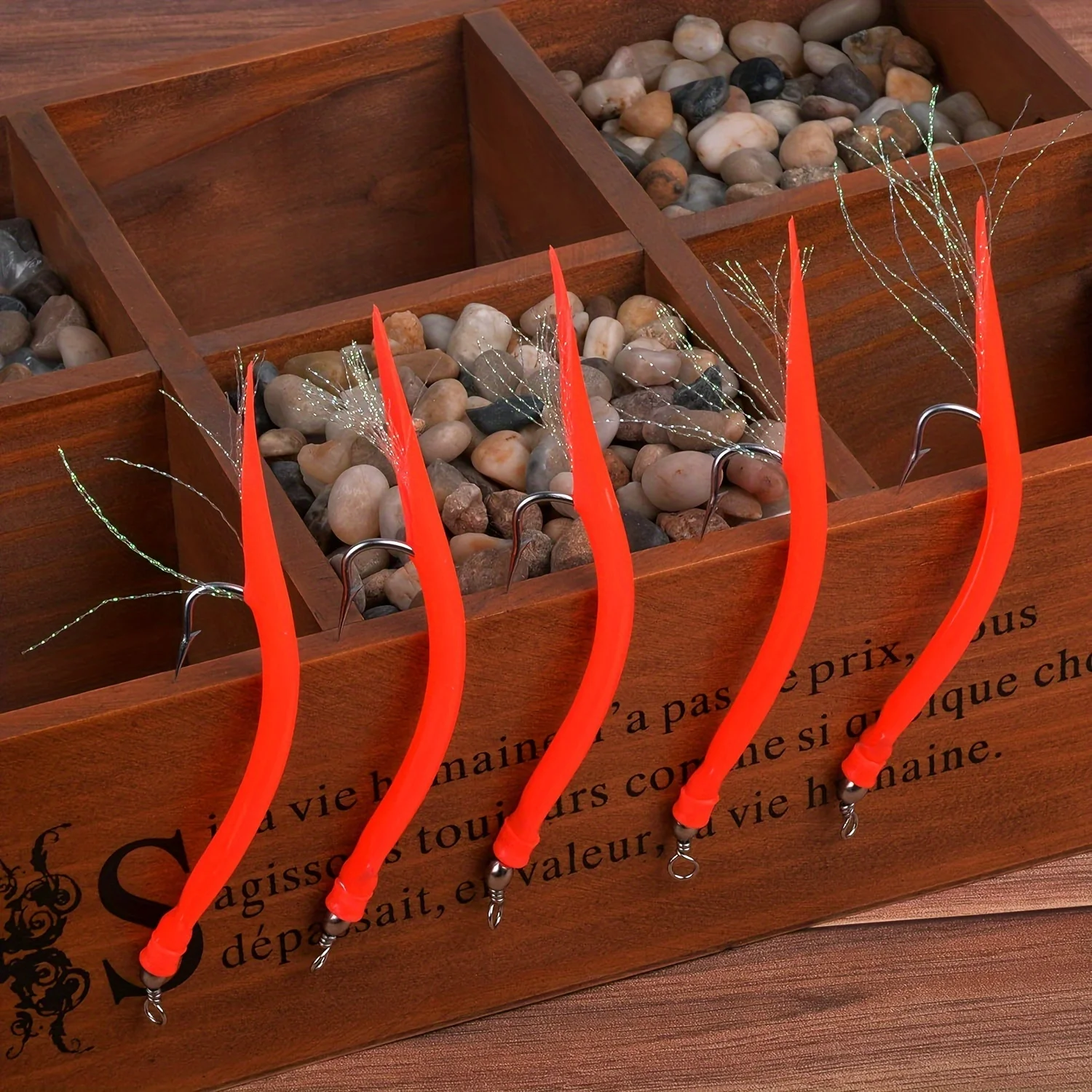 3 Señuelos Tubo Biónico, Aparejo Teaser para Bacalao con Gancho de Acero Inoxidable y Giratorio - Pesca en Alta Mar, Lubina y Grandes Especies - imagen 5