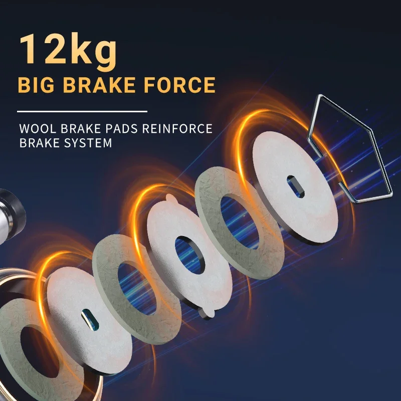 Carrete de pesca giratorio GoldWing 500-7000, carrete de Metal 5,2: 1 4,7:1, relación de engranaje 13-26,5 libras, arrastre máximo para agua dulce y salada - imagen 5