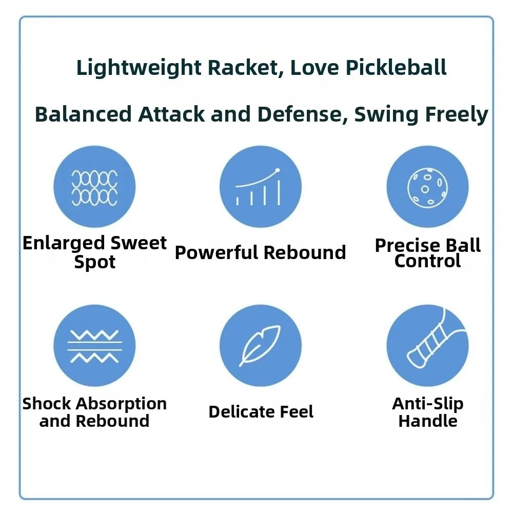 Raqueta de Pickleball con superficie de fibra de vidrio, núcleo de panal, juego de paleta de Pickleball duradero, agarre antideslizante ligero, raquetas de bolas de pepinillo - imagen 4