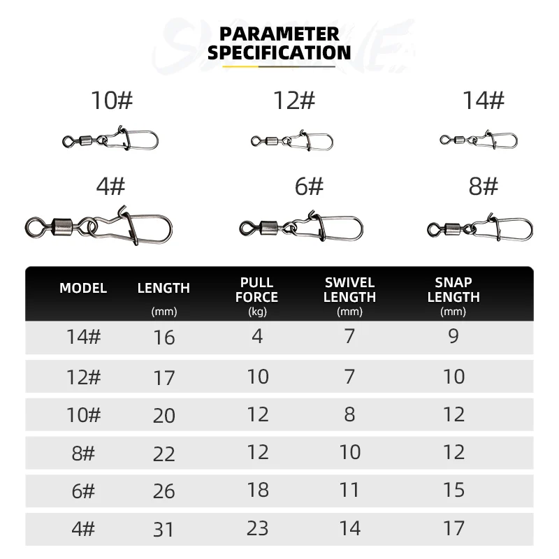 BLUX 50 Uds bloqueo a presión con superlínea giratoria de acero inoxidable señuelo bucle cambio rápido Clips de pesca Terminal de conector de velocidad rápida - imagen 2