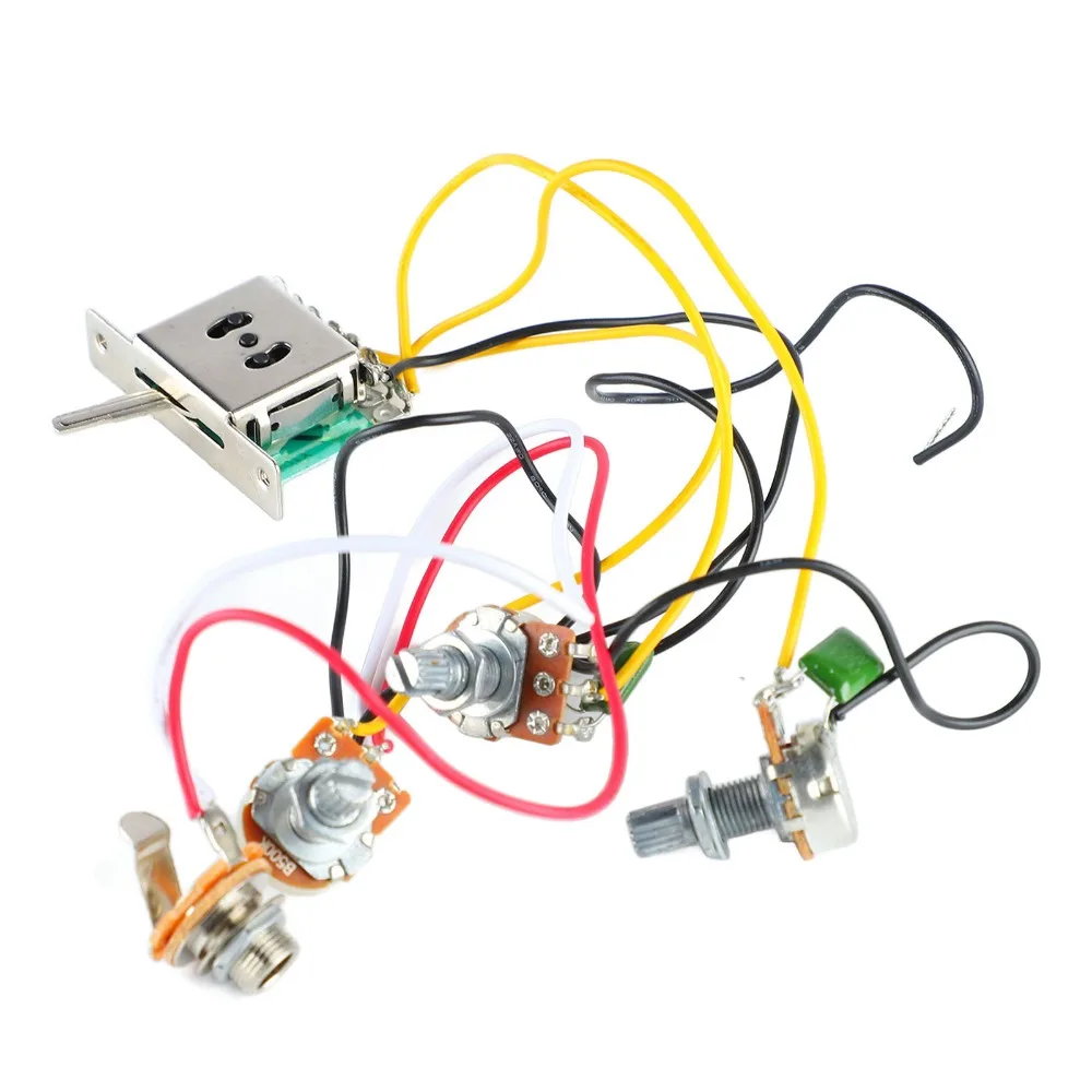 Arnés de cableado de guitarra de 2 tonos y 1 volumen ​   2T1V 5 vías ​ Interruptor de palanca de 5 vías ​ ​ Arnés de interruptores de 5 vías ​ ​ Interruptor de caja cromada ​ - imagen 5