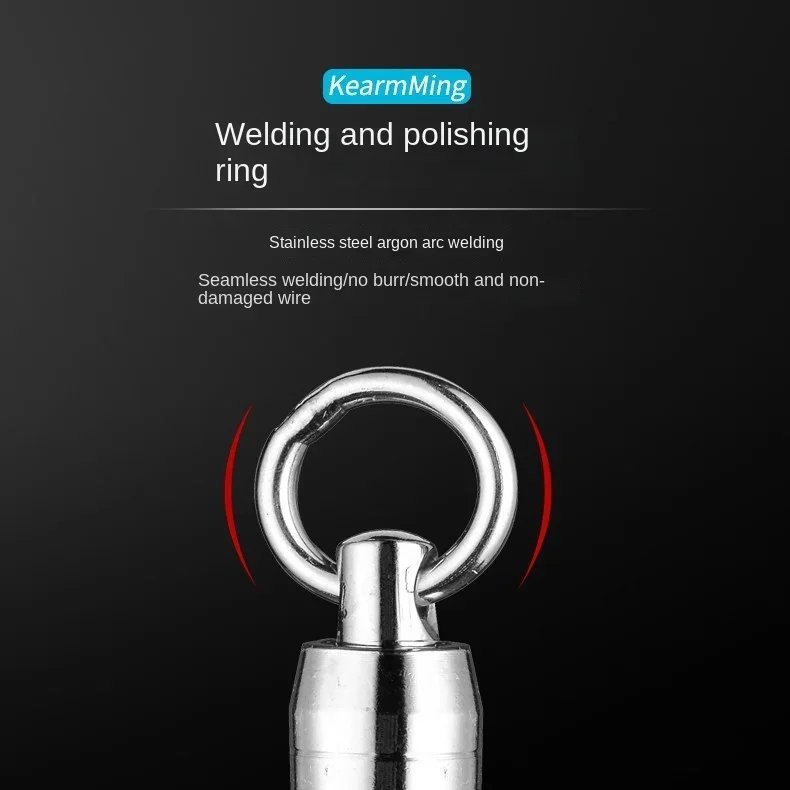 KEAMMING Ultra fuerte de acero inoxidable de tracción doble rodamiento giratorio Circular accesorios de pesca para barcos de mar - imagen 2