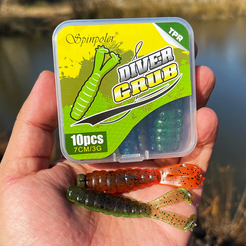 Spinpoler Diver Twin Tail 10X - Grub flotante para lubina marina - imagen 4