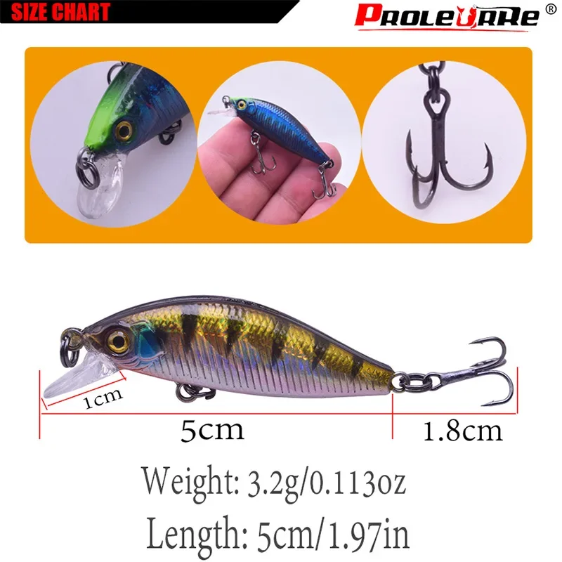 1 cebo duro que se hunde Minnow Señuelos de Pesca 50mm 3,2g señuelo de peces de agua dulce Wobblers señuelos artificiales trucha Swimbait Peche Leurre - imagen 2