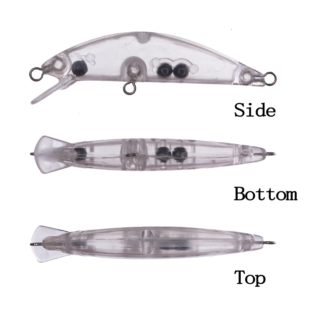 Chan'sHuang 30 Uds Señuelos de pesca sin pintar 57mm 3g hundimiento lento Mirco Minnow DIY cebo de pesca en blanco hecho a mano - imagen 3