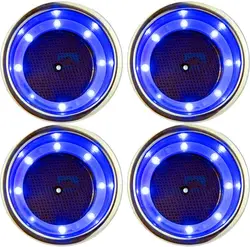 Portavasos de acero inoxidable, soporte LED para bebidas, portabotellas integrado con drenaje para accesorios de barcos marinos, sofá yate, 4 Uds.