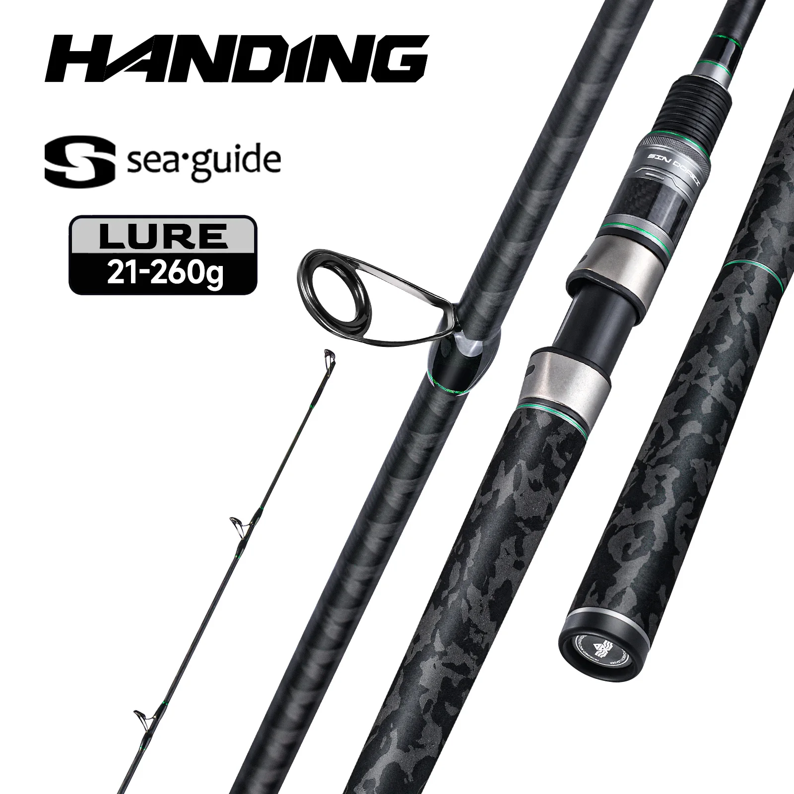 HANDING SIN DOREI H/XH/XXH caña de pescar eléctrica 21-260g peso del señuelo potente Pike Snakehead gigante 2,13-2,69 m mango EVA de acción rápida - imagen 2