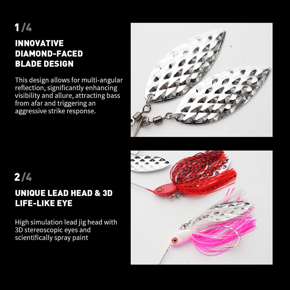Walk Fish Buzzbait sin malezas – Señuelo de superficie para lubina - imagen 4