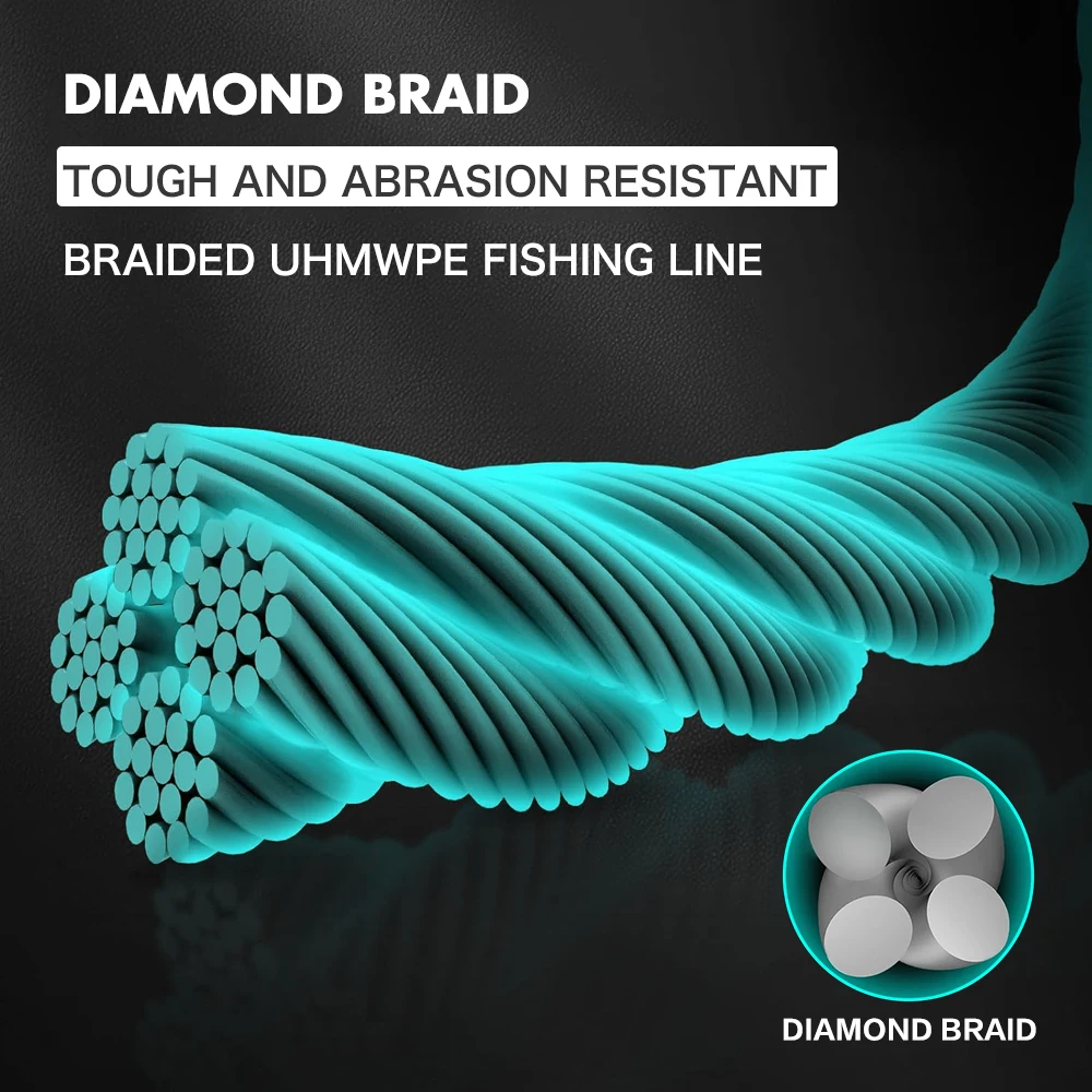 ZUKIBO-sedal de pesca trenzado de 4 hebras, superfuerte, multifilamento, PE, sedal de pesca para agua de mar, antimordeduras, resistente al desgaste - imagen 2